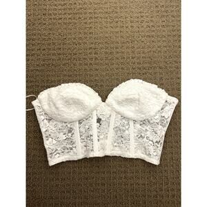 Bardot White Lace Corset Bustier Top – Size 4, Excellent Condition